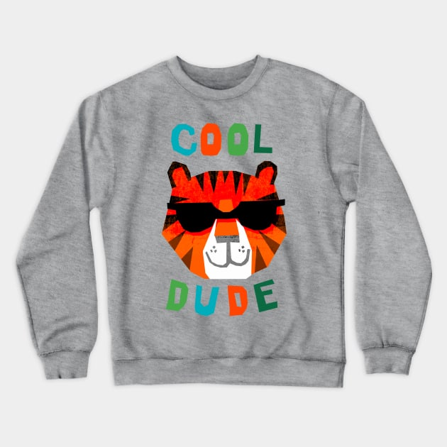 cool dude kids tiger shirt Crewneck Sweatshirt by wacka